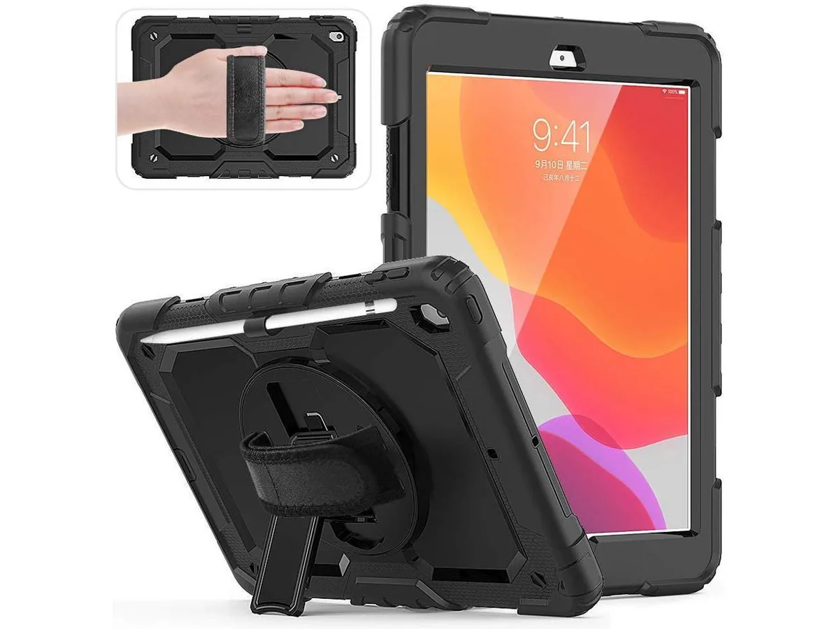 BONAEVER BONAEVER A2200 iPad 10.2 2019 rugged case with screen protector, hand and shoulder straps — product photo