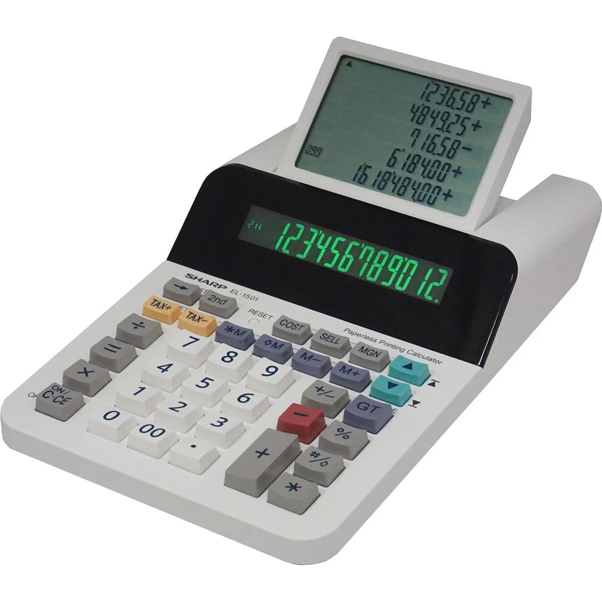 Sharp Sharp EL-1501 Paperless Printing Calculator 12-Digit LCD 300-Entry Scroll Educational Supply — product photo