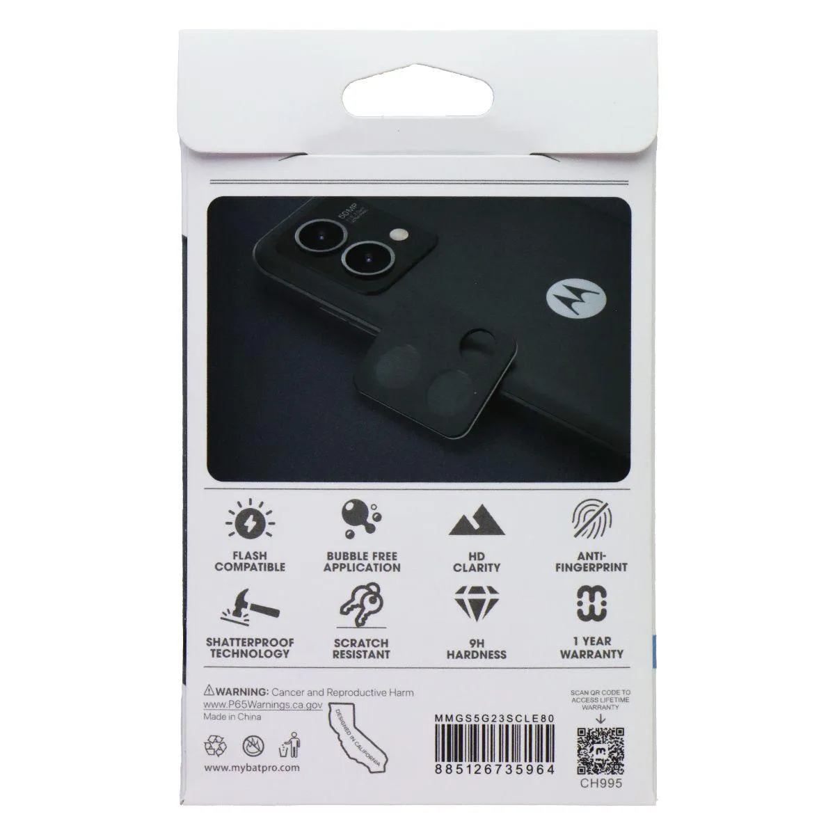 Mybat Mybat Camera Lens Protector Glass Motorola Moto G Stylus 5G 2023 .33mm 99.99% — product photo