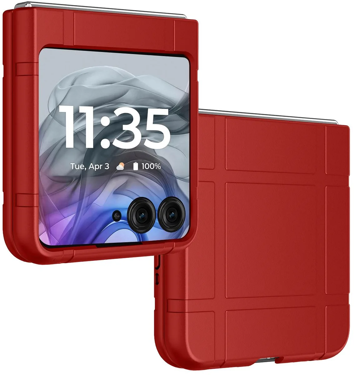 Nakedcellphone Nakedcellphone Textured Hard Case for Motorola RAZR 2024 2025 2026 Bold Red — product photo