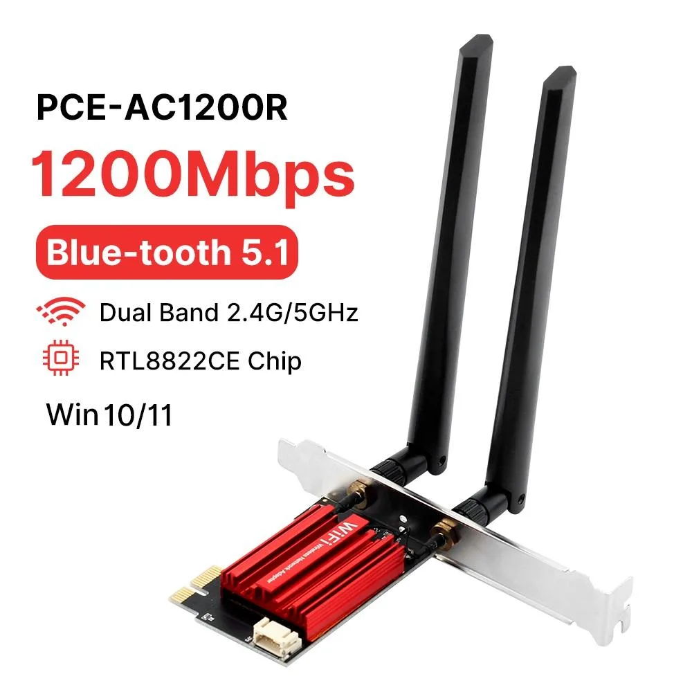DERAPID DERAPID PCE-AC1200R Wi-Fi 5 adapter Bluetooth 5.1 — product photo