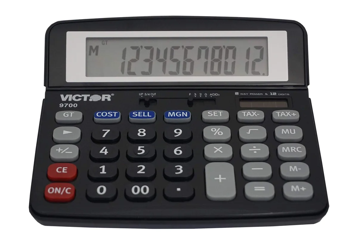  Victor 9700 12-Digit Business Calculator Hybrid Power Black — product photo