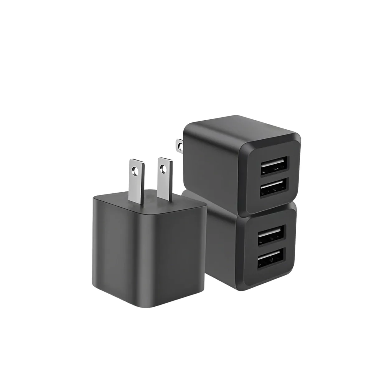 REKNA OFS-566 Dual USB-A Wall Charger 5V 2.4A Black — product photo
