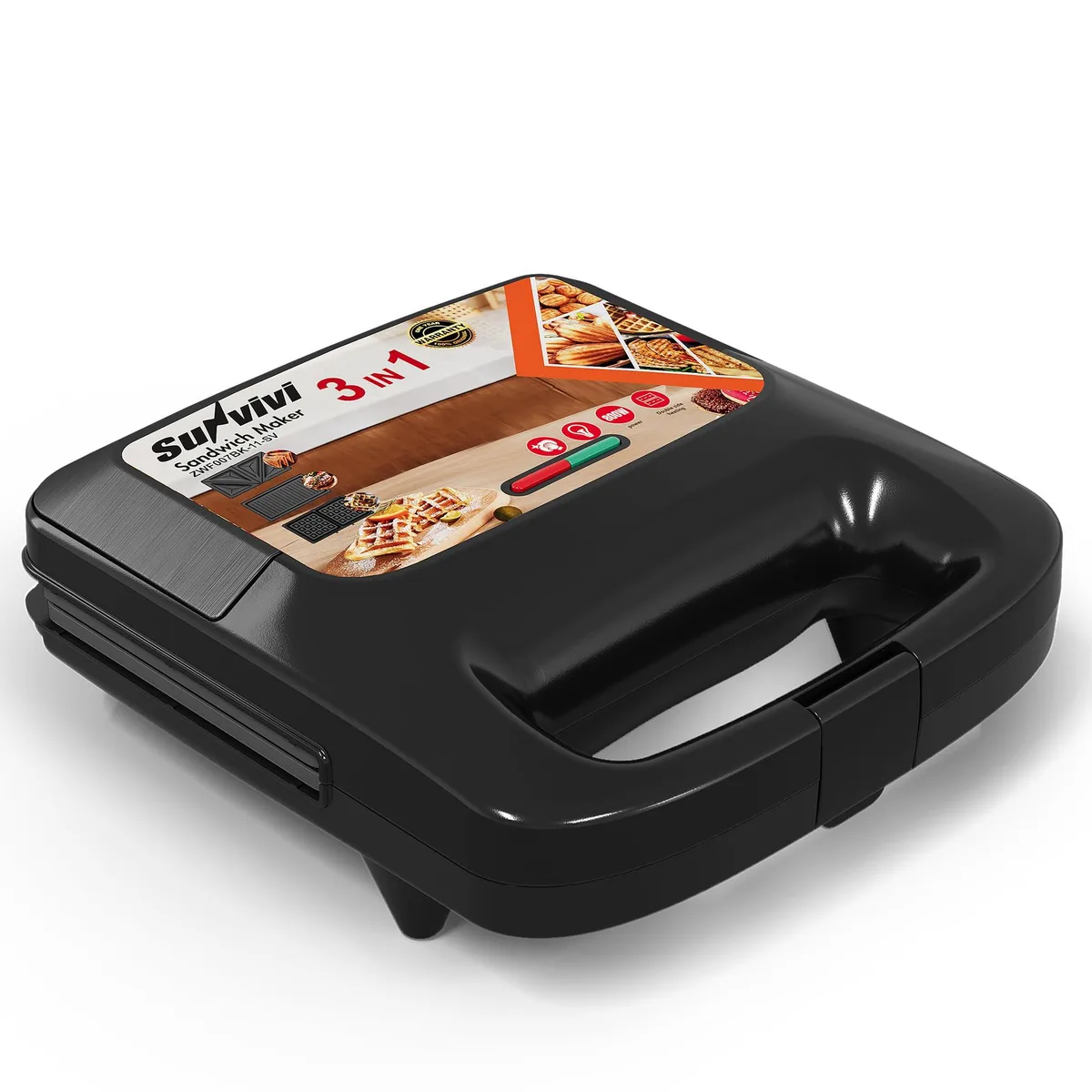  SUNVIVI ZWF007 3-in-1 waffle maker 800W — product photo