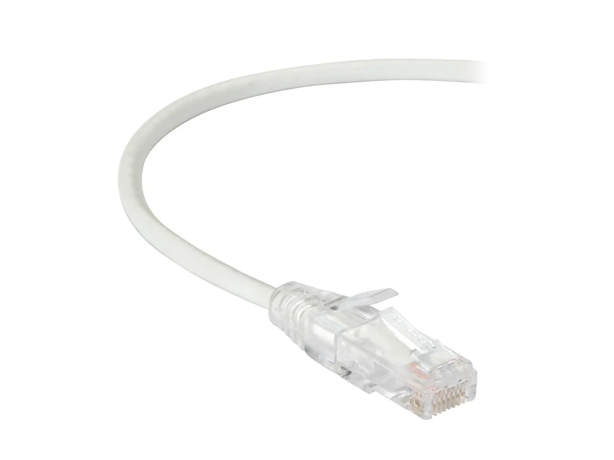 White 7 ft Cat6 UTP patch cable with RJ-45 connectors