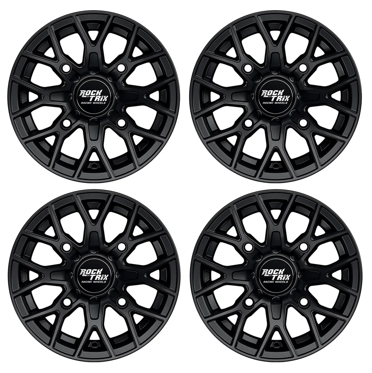 RockTrix RockTrix RT104 14x7 4x110 IRS +30mm Matte Black wheel — product photo
