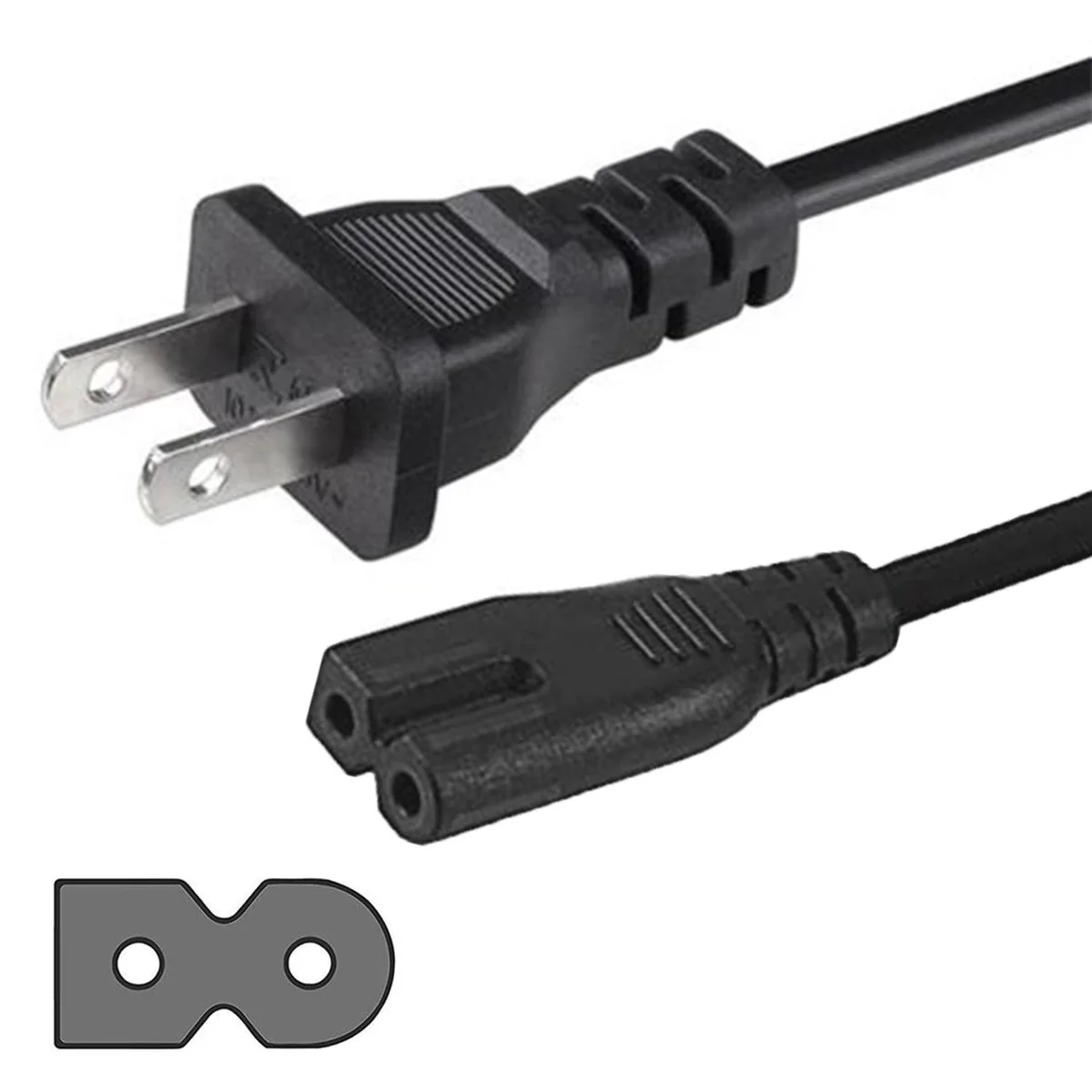 SatelliteSale SatelliteSale 18AWG 2-Prong to Square/Round Power Cable 6ft — product photo