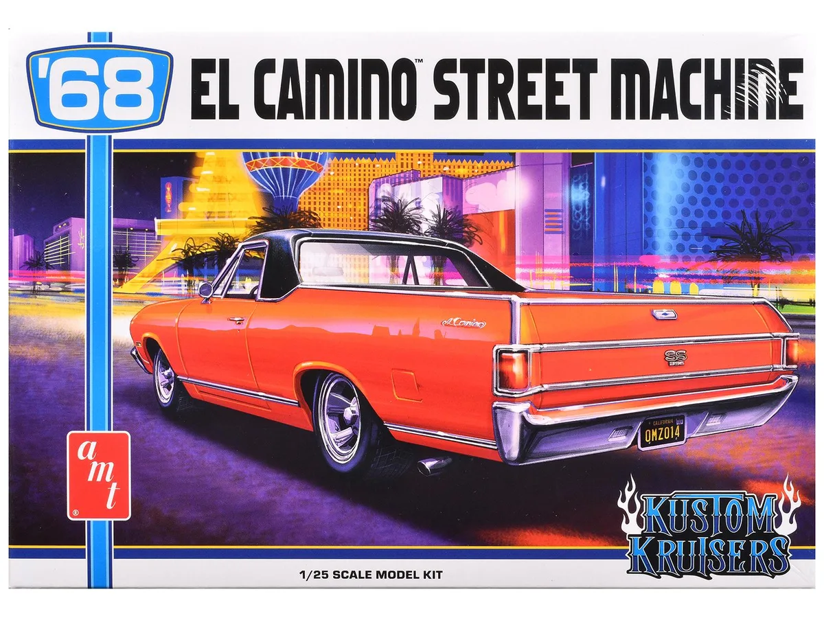 AMT AMT AMT1484 1/25 Scale 1968 Chevrolet El Camino Street Machine Model Kit 108 Parts — product photo
