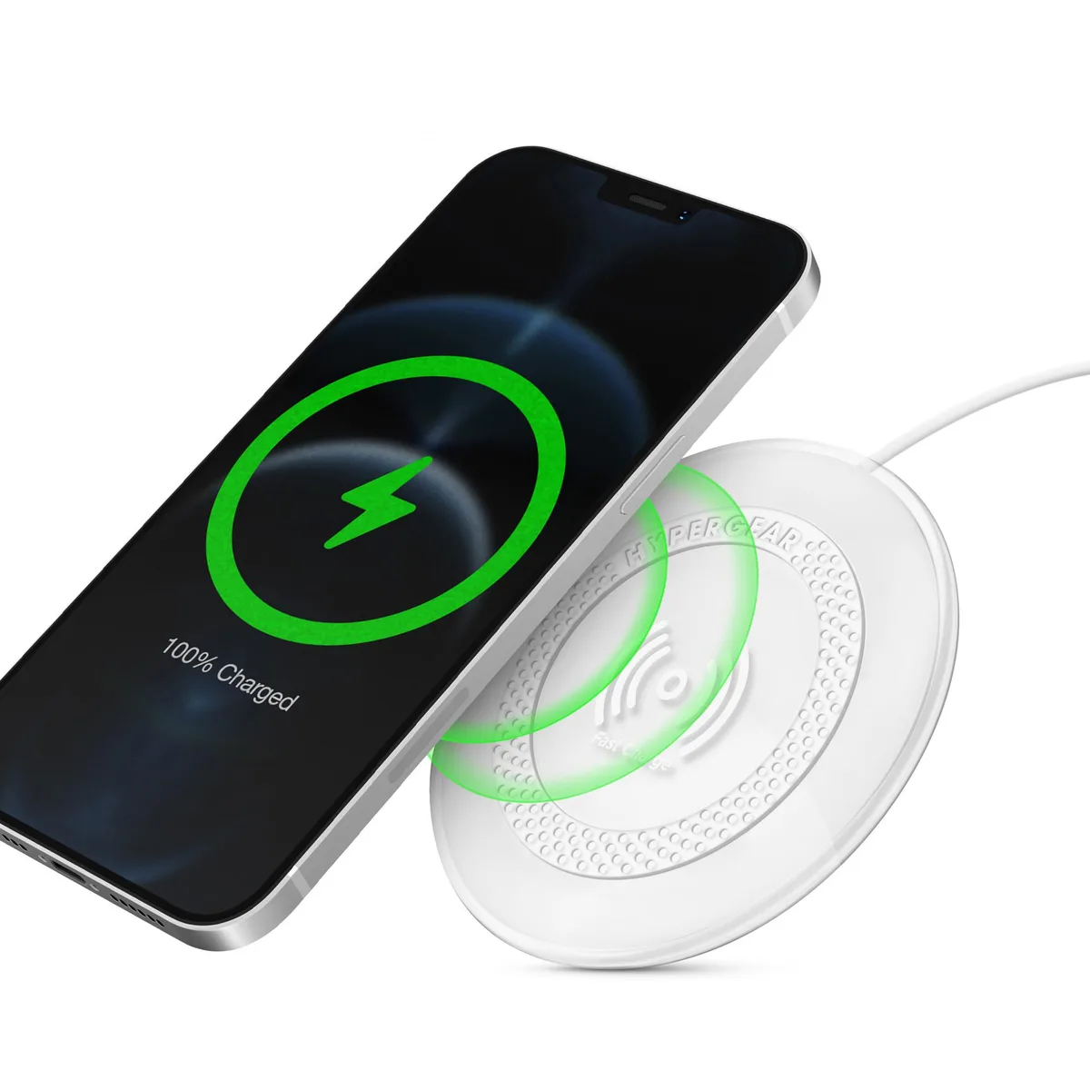 HyperGear HyperGear 15W White ChargePad Pro Wireless Charger w/ Adapter — product photo
