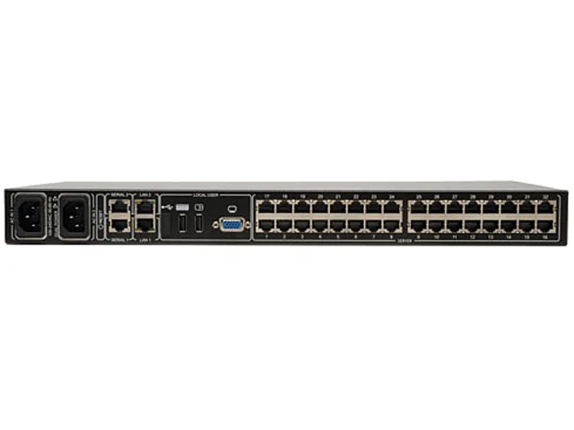 Tripp Lite Tripp Lite B072-032-IP2-K 32-Port Cat5 1U KVM Switch with IP Remote Access, 16 USB Dongles — product photo