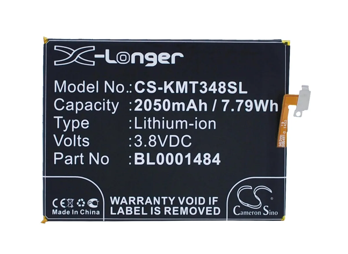 Rectangular replacement battery pack with black plastic casing and connector port