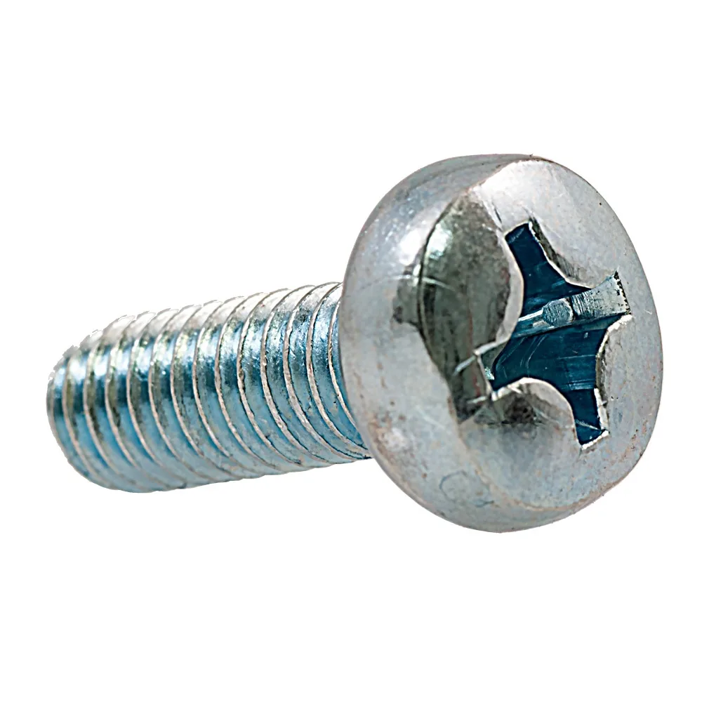 Silver steel M6 pan head Phillips screws in a 50 pack