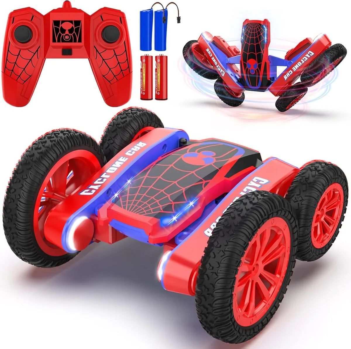 usbroway usbroway Spider RC Stunt Car 2.4GHz 4WD 360° Spin Black&amp;Red toy — product photo