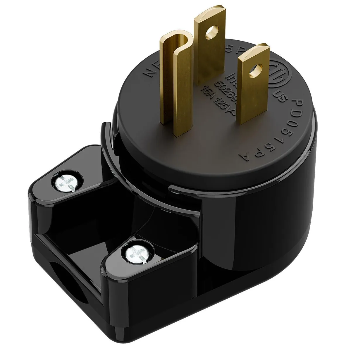 LORDWORLD LORDWORLD NEMA 5-15P 360° Rotatable Right Angle Plug 15A 125V — product photo