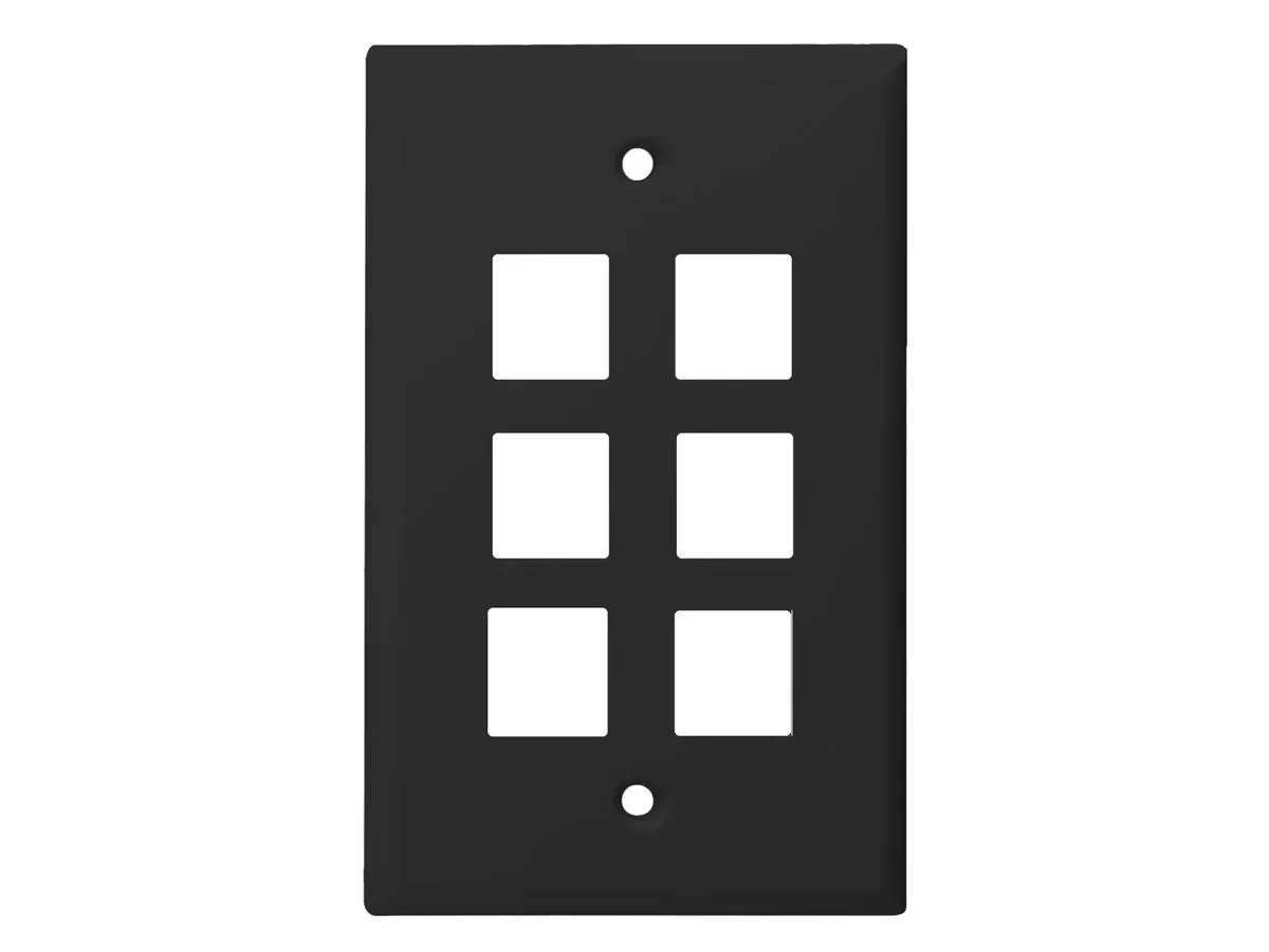 Monoprice Inc. Monoprice Inc. 148572 Keystone Plate 6 Port Black — product photo