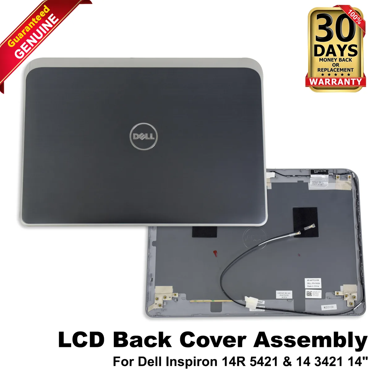 DELL DELL Inspiron 14R 5421 14 3421 14" LCD Back Cover FH33H Gray laptop replacement part — product photo