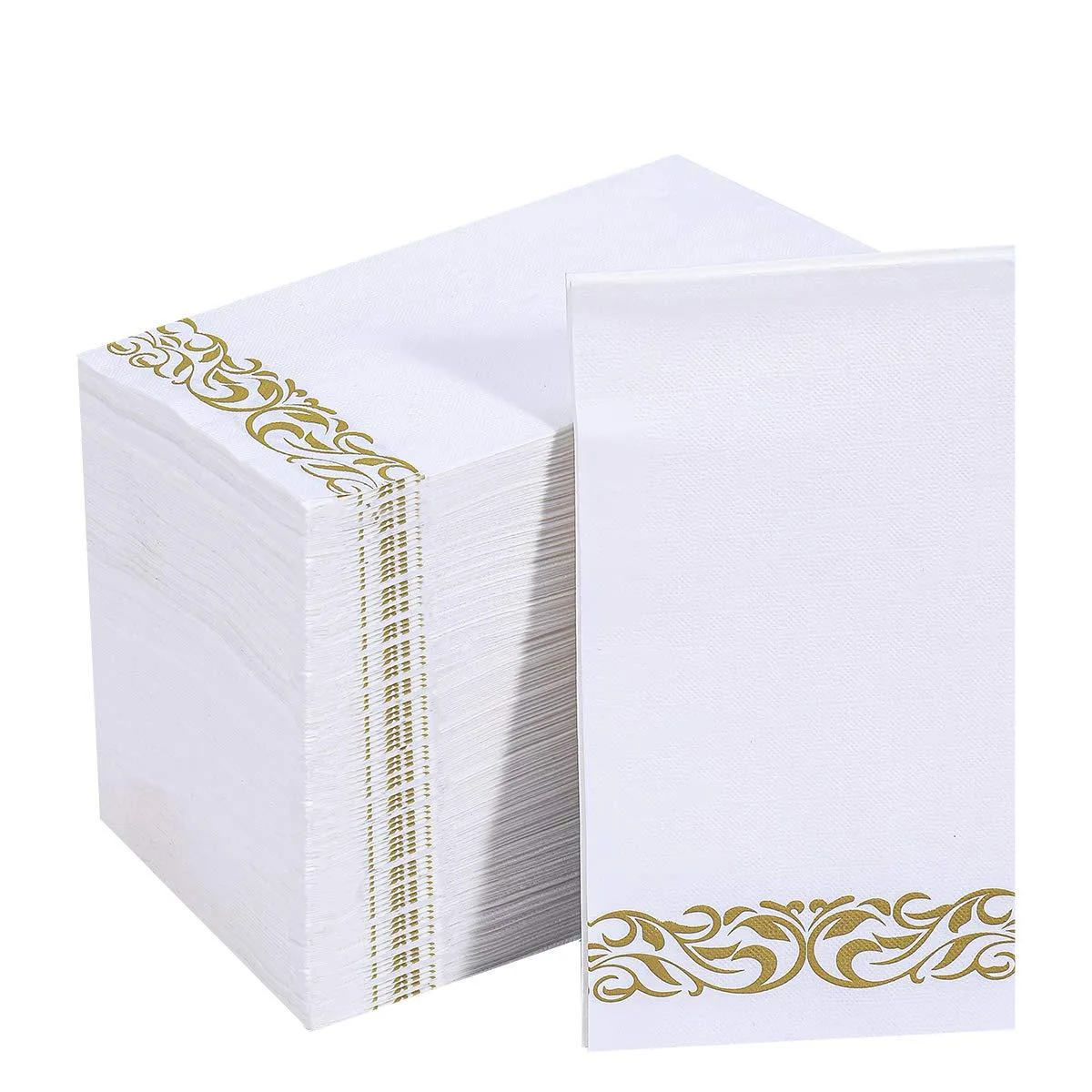 Pack of 200 gold paper napkins, 39.88 by 33.02 cm, 3-ply, 1.252 kg