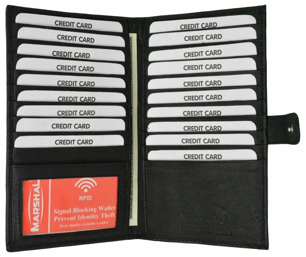 Marshal Wallet Marshal Wallet RFID Blocking Leather Bifold Card Holder with Snap Closure — product photo