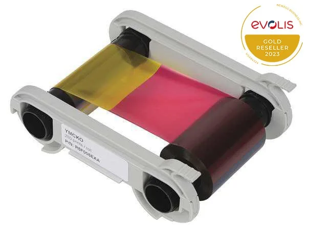 Evolis ID card printer ribbon cartridge in YMCKO colour finish