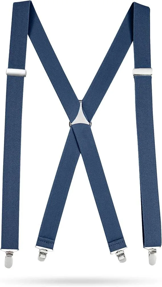 Hold'Em Hold'Em X-Back Suspenders 54in Denim Blue — product photo