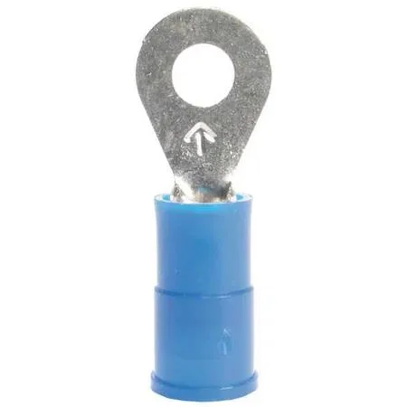 3M 3M RV14-6Q Ring Terminal #6 Stud 14 AWG 600 V Vinyl Blue — product photo