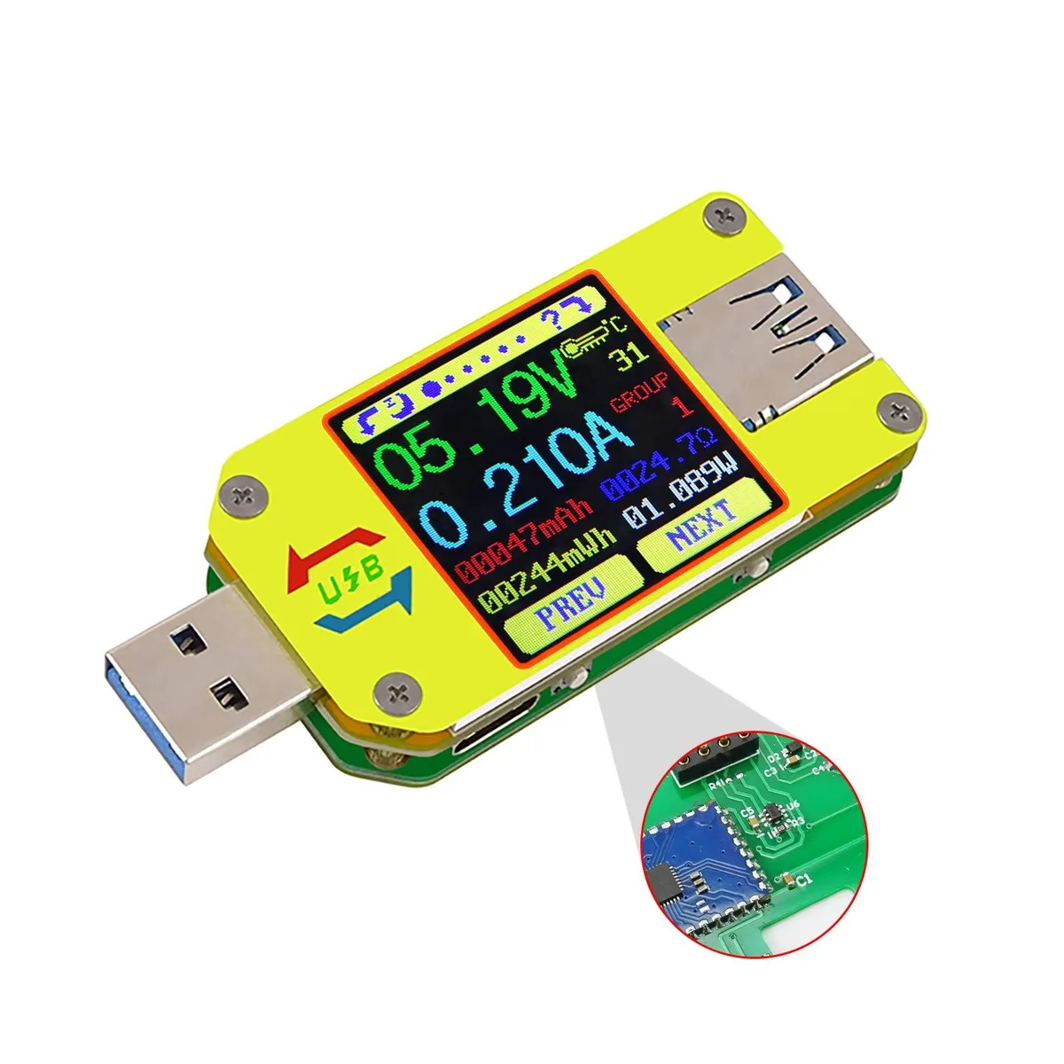  RD UM34/UM34C USB Meter Tester 4A QC2.0 QC3.0 Apple 2.4A Electrical System Tool — product photo