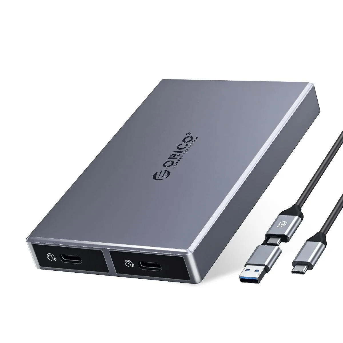 Orico Orico M.2 NVMe Dual Bay Aluminum Enclosure USB 3.2 Gen2 10Gbps — product photo