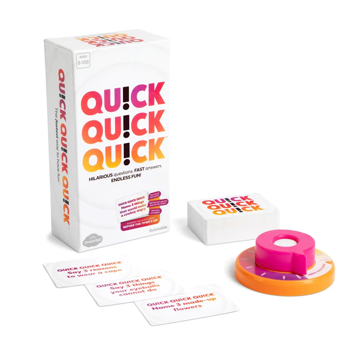 Rectangular card game box with black finish, timer and 333 cards visible