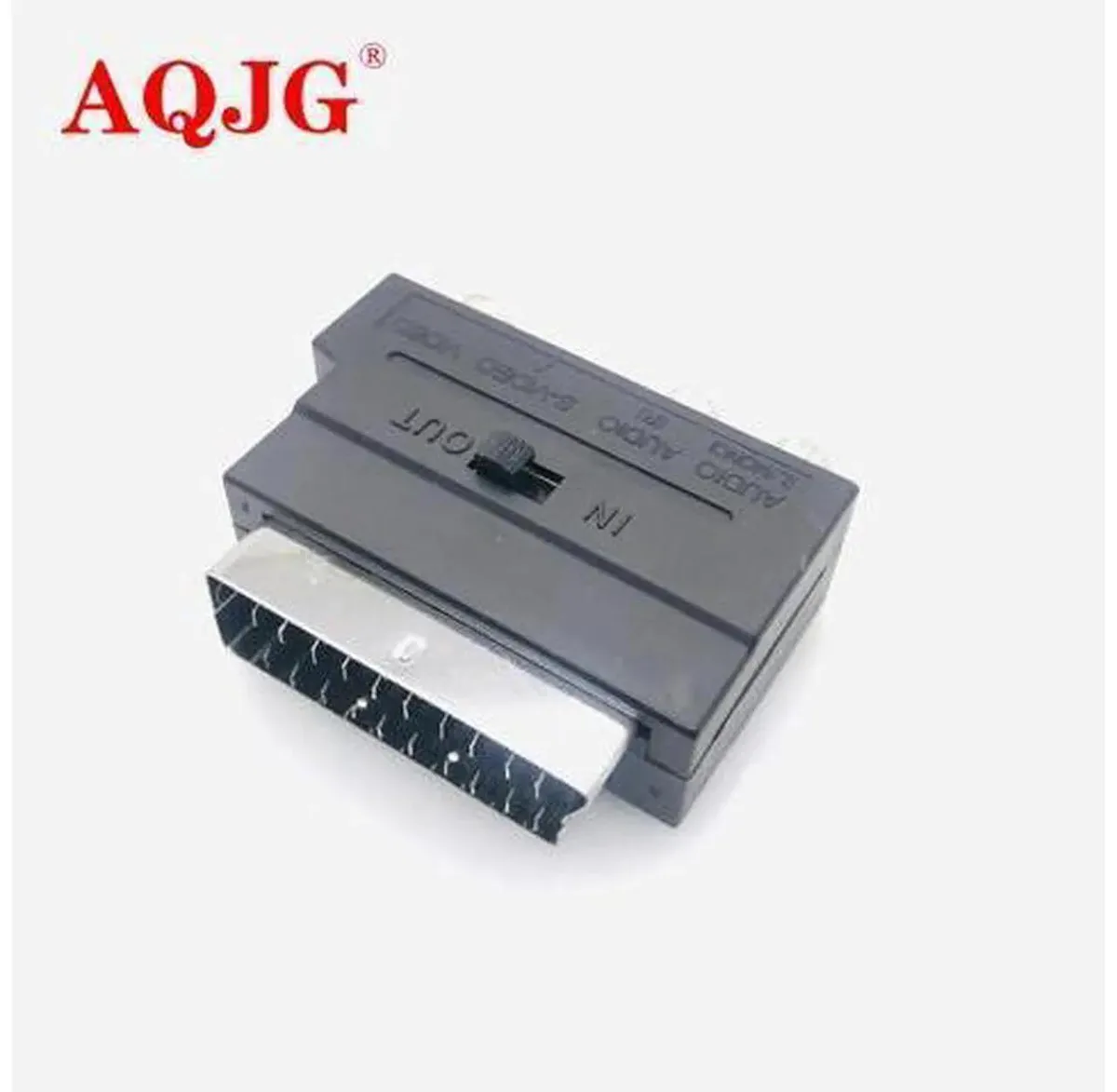 Compact SCART plug to three RCA sockets and S-Video port adapter