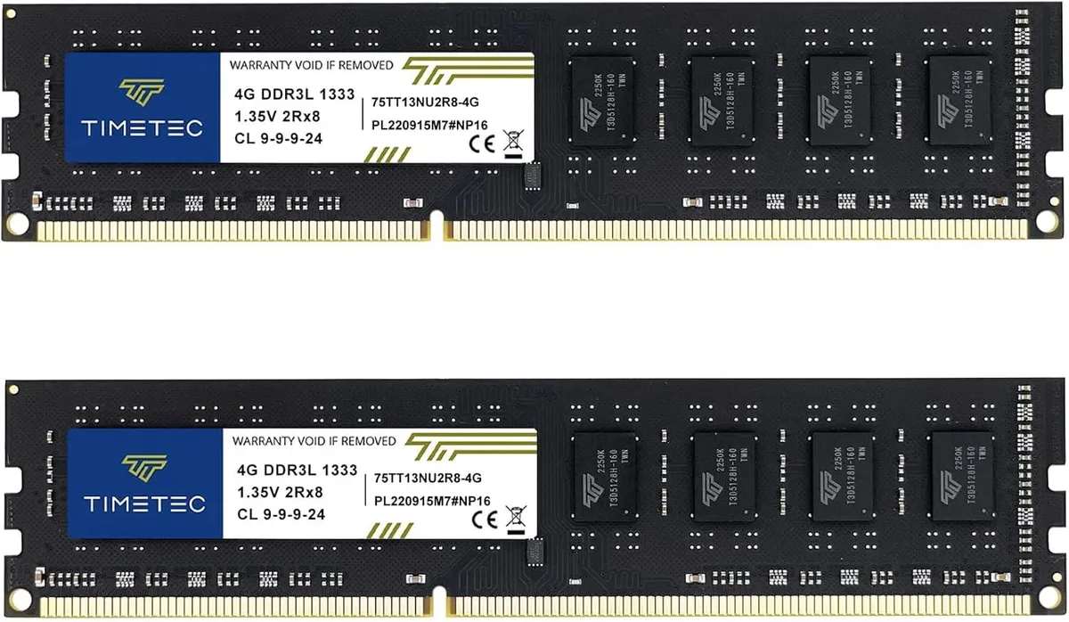 Timetec Timetec 8GB Kit (2x4GB) DDR3 1333MHz CL9 1.5V/1.35V 240-Pin UDIMM Desktop RAM — product photo