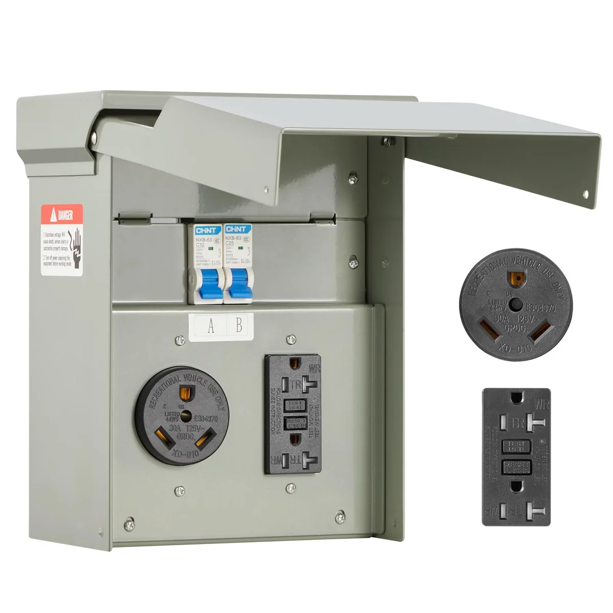 VEVOR VEVOR Temporary Power Outlet Panel 20 30 Amp NEMA 30A GFCI 20A IP54 — product photo