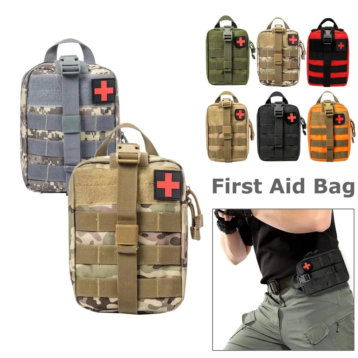  Swiss Gear First Aid Bag Beige MOLLE Rip-Away Medic Pouch — product photo