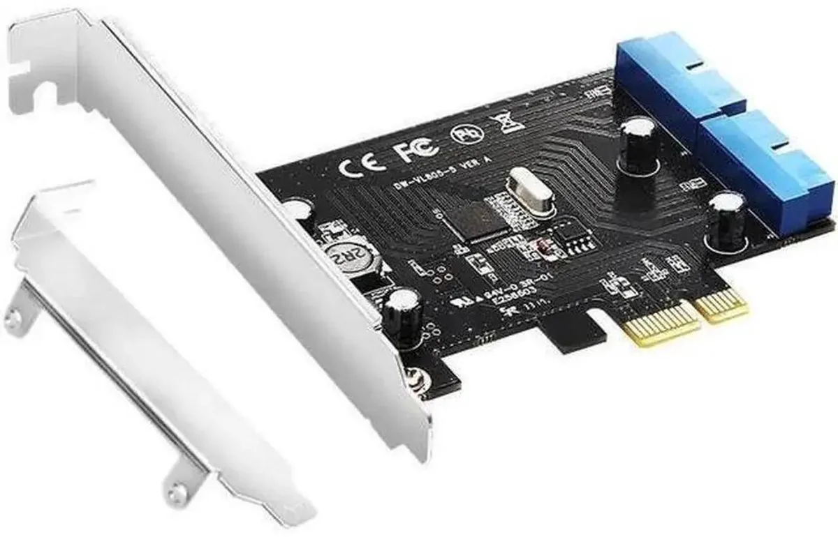 SMUGDESK SMUGDESK PCIE X1 to Dual 20pin USB 3.0 Controller Card with LowProfile Bracket — product photo