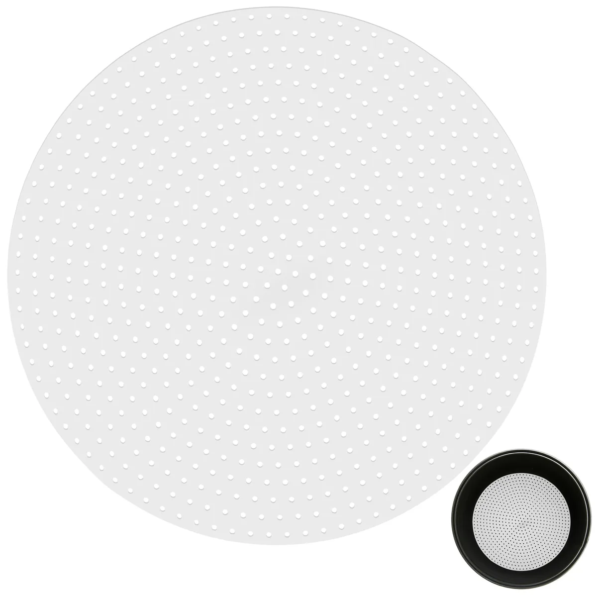White 30cm silicone pad with basketweave pattern and steam pores
