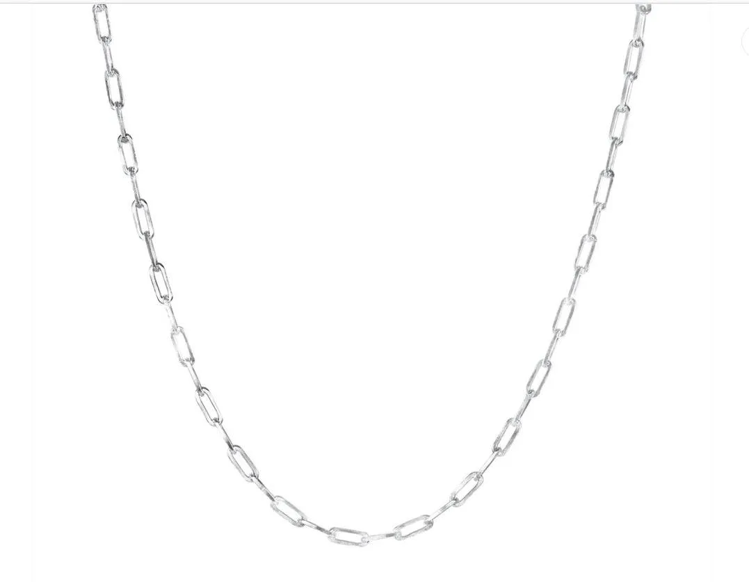 MST MST 925 Sterling Silver Paper Clip Bracelet 7 Inch 2mm Made in Italy — product photo