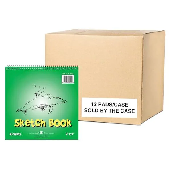 Roaring Spring Roaring Spring 52509 Case of 12 Kids Wirebound Spiral Sketch Pads 9x9 40 Sheets — product photo