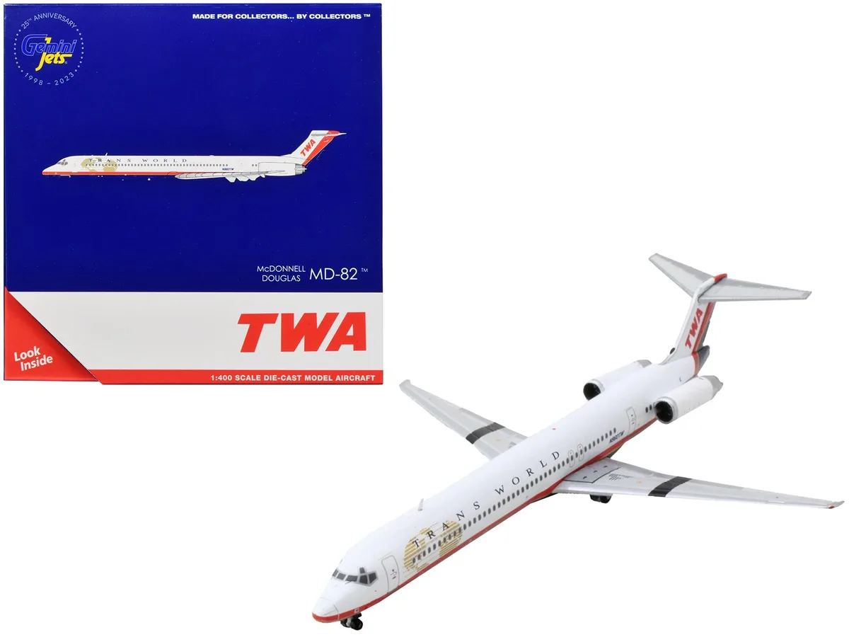 GeminiJets GeminiJets McDonnell Douglas MD-82 Trans World Airlines 1/400 Diecast Airplane — product photo