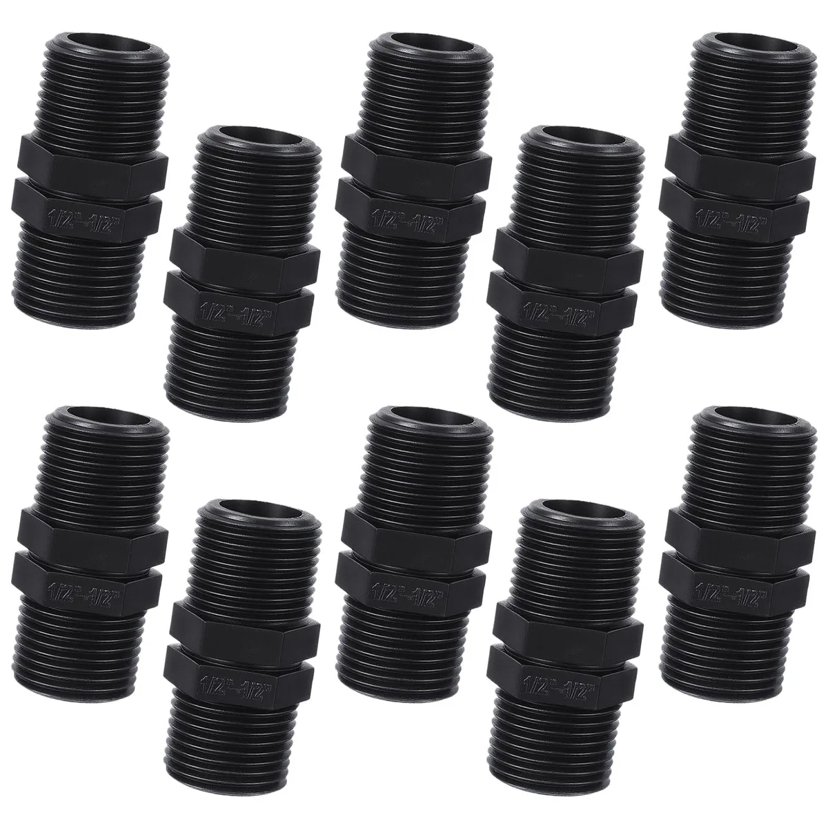  AUTO-VOX 10 Pack 1/2 inch MPT Double Male Pipe Thread Riser Coupling — product photo