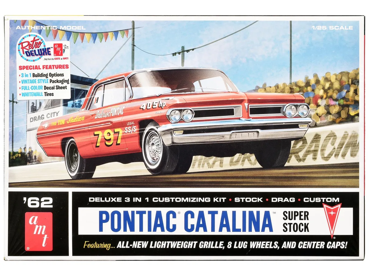 AMT AMT 1962 Pontiac Catalina Super Stock 3-in-1 1/25 Scale Model Kit — product photo