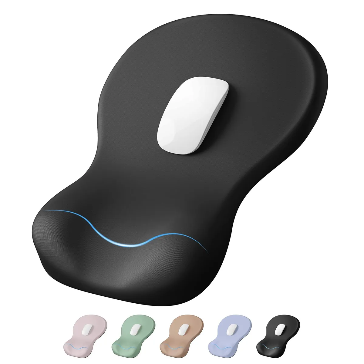  Laborio Ergonomic Mouse Pad with Wrist Rest 11.8 x 8.0 in Black — product photo