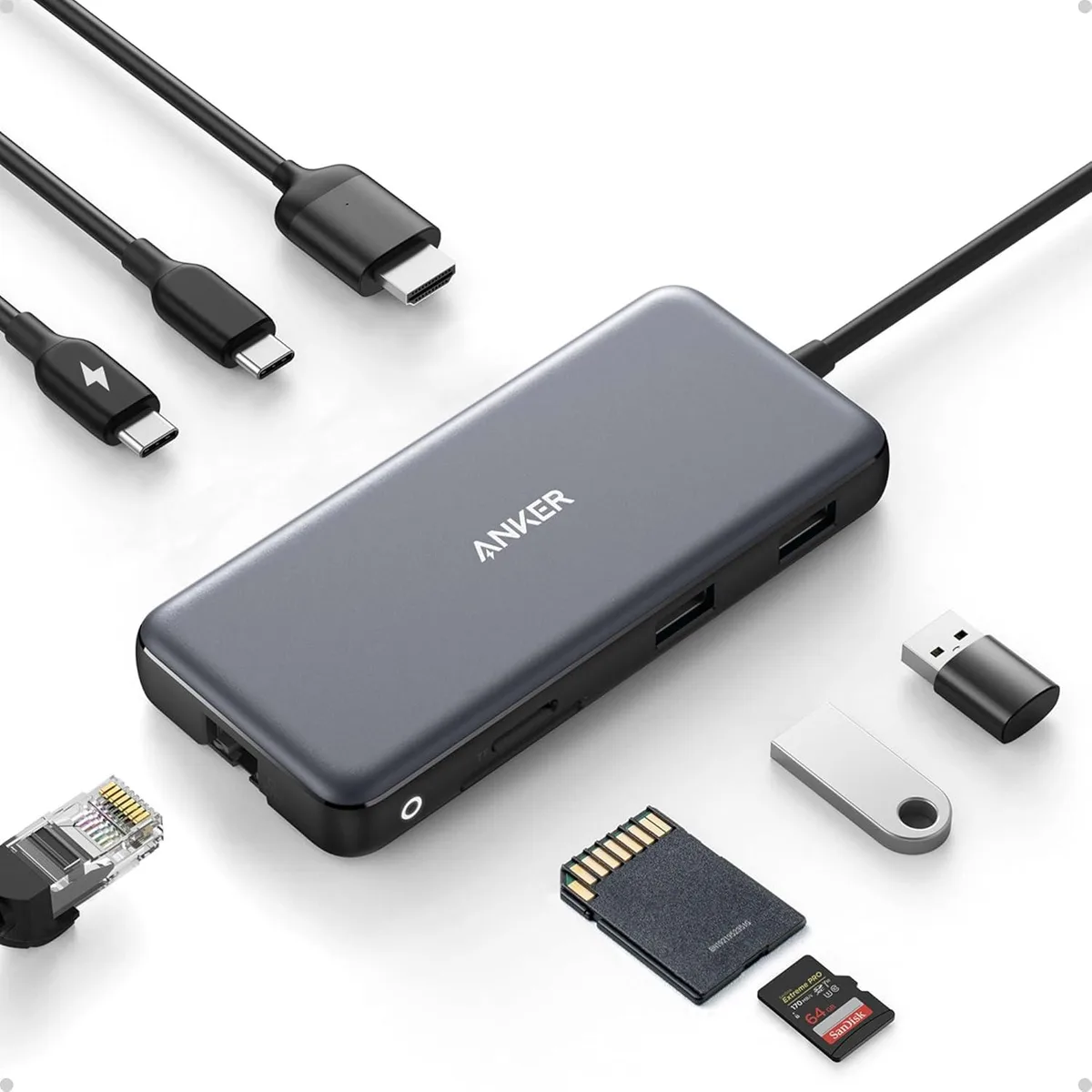 MCHOSE MCHOSE USB C Hub 8-in-1 4K 60Hz HDMI 85W PD 10Gbps Ethernet microSD SD Reader 7.48 Cable — product photo
