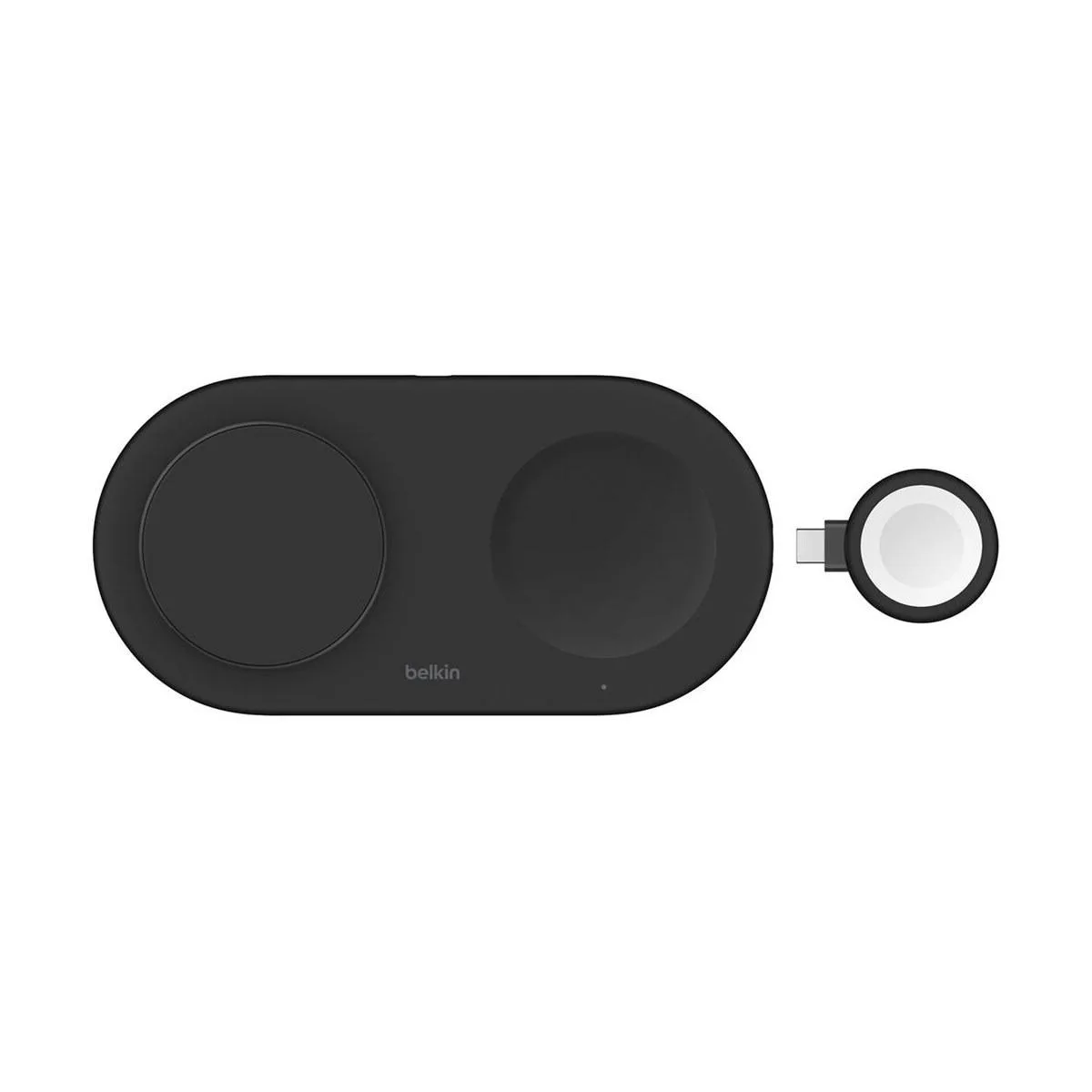 Belkin Belkin WIZ022TTBK 15W 3-in-1 Qi2 charger with USB-C Apple Watch charger, Black — product photo