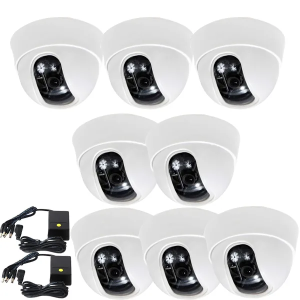 VideoSecu VideoSecu DM52SEK8-N1 8× Dome CCTV Camera 600 TVL 3.6 mm Lens 2× 4CH PSU — product photo