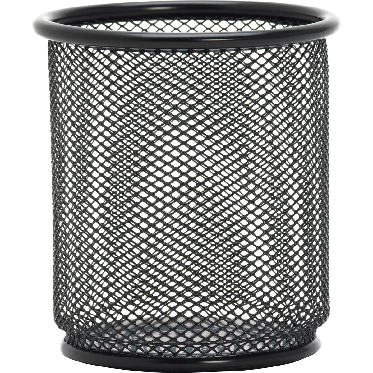 Lorell Lorell 84149 Steel Pencil Cup 3-1/2"x3-7/8" Black Mesh office furniture — product photo