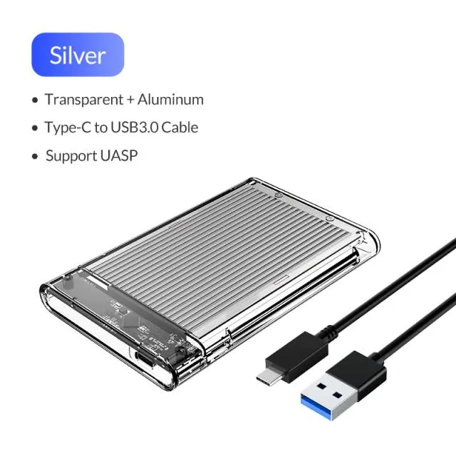 Hetai Tech Hetai Tech USB 3.1 Gen 1 Type-C Silver HDD Enclosure — product photo