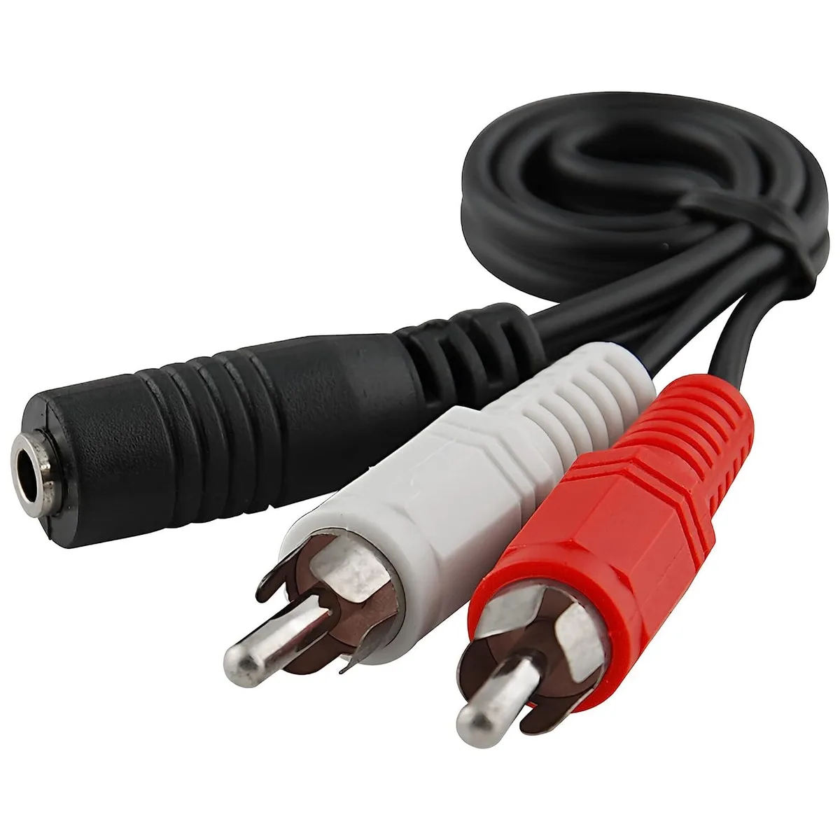JacobsParts Inc. JacobsParts Inc. 2RCA-35MM-B RCA Component Cable 1 Foot 3.5mm Female to 2 RCA Male — product photo