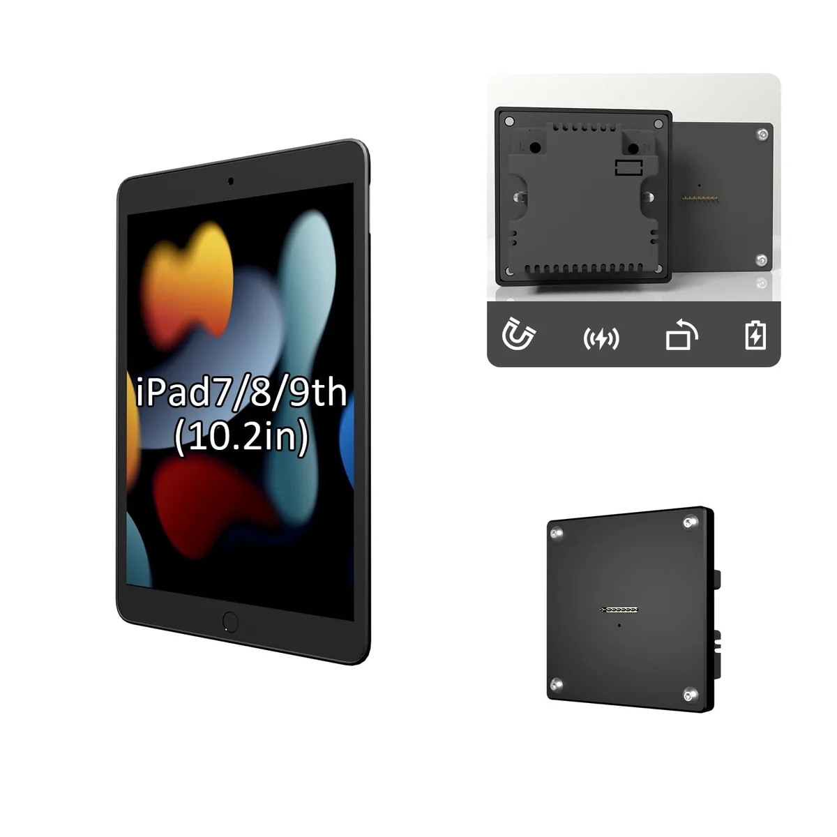 Zilvex Zilvex Magnetic Wall Mount Charging Dock 10.2in iPad 7th/8th/9th 15W AC 100-250V — product photo