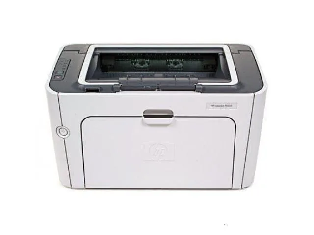 Compact grey HP LaserJet P1505N mono laser printer with Ethernet port and toner bundle