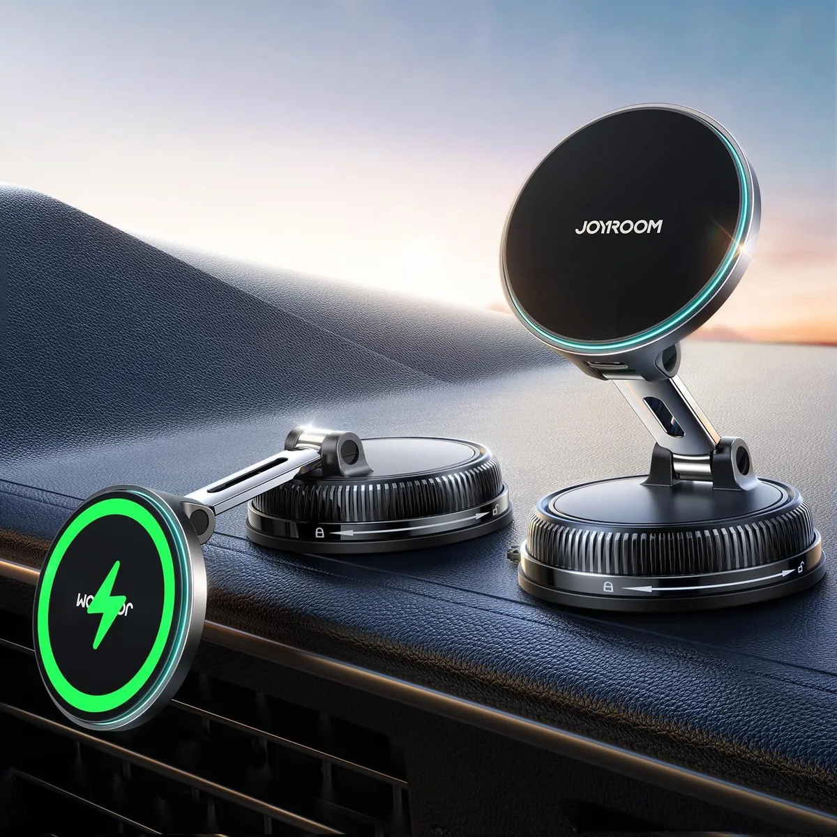 Keyence Keyence 15W MagSafe Car Mount Charger iPhone 12-17 24 N55 Magnets 80+LBS Suction — product photo