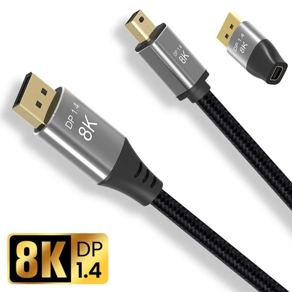 Jansicotek Jansicotek TJ-A091 Mini DisplayPort to DisplayPort 8K Cable 6.6 ft — product photo